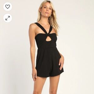 Lulu's Black Ribbed Romper / Playsuit